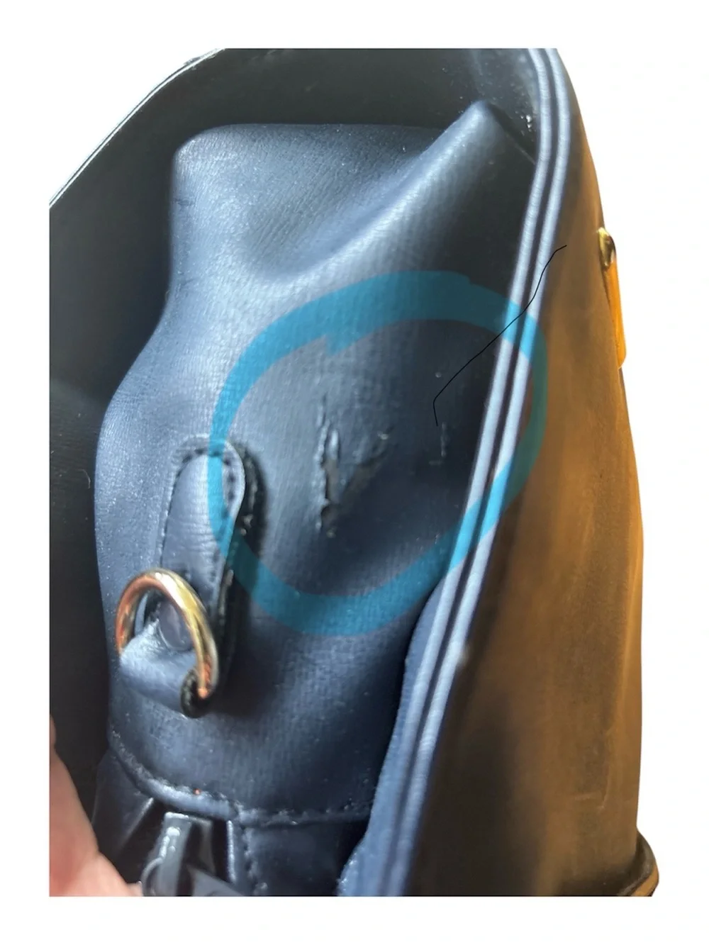 Liz Claiborne Deep Navy Top-Handle Leather Satchel